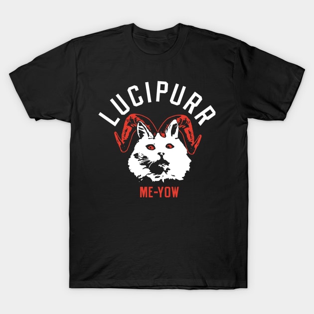 Lucipurr Me-Yow - Halloween Cat T-Shirt by CaptHarHar